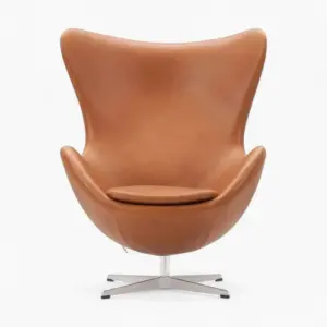 Egg Chair Replica with Stool Sand Brown 2 - Egg Chair,  Fritz Hansen Egg Chair