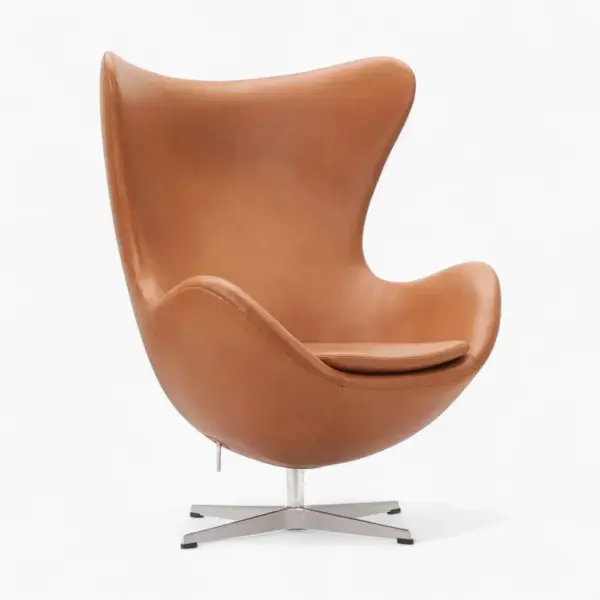 Egg Chair Replica with Stool Sand Brown 3 - Egg Chair,  Fritz Hansen Egg Chair