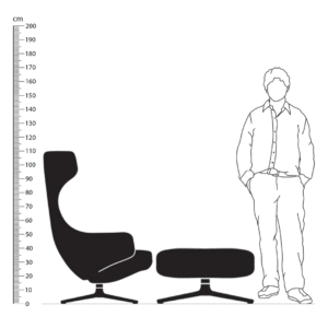 Grand Repos Lounge Chair and Ottoman Replica Height Comparison - Grand Repos Lounge Chair
