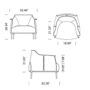 Ascot Armchair Dimension Mobile