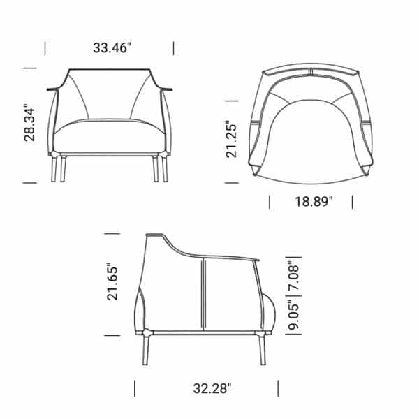 Ascot Armchair Dimension Mobile
