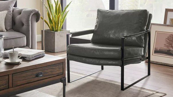 grey leather chair display - Grey Leather Chair