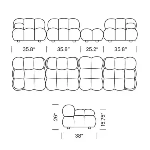 Camaleonda Sofa Mobile Dimensions - Camaleonda