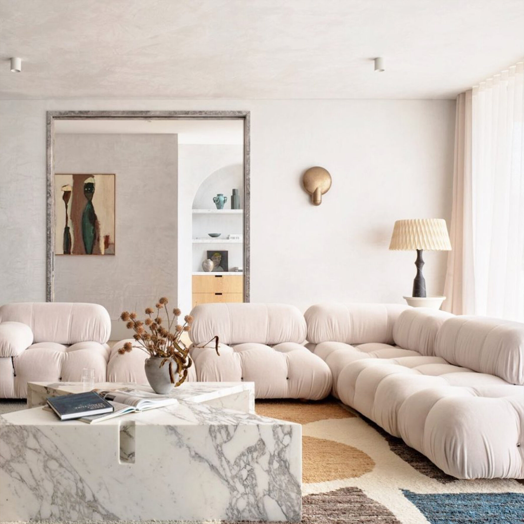 Camaleonda Sofa Modular Velvet Beige 16 scaled - Camaleonda