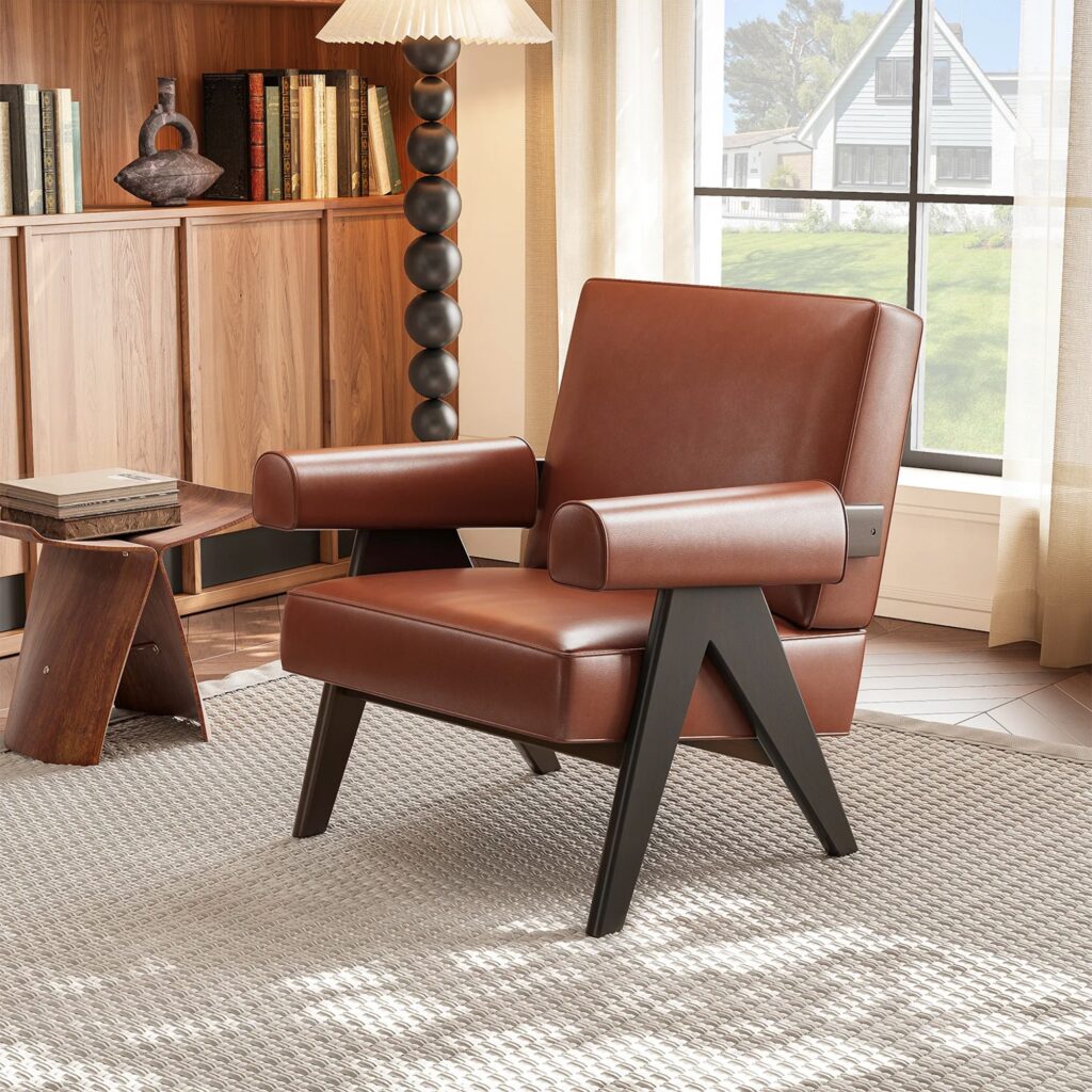 Chandigarh Armchair Brown 1 scaled - Scandinavian Living Room Furniture, Scandinavian