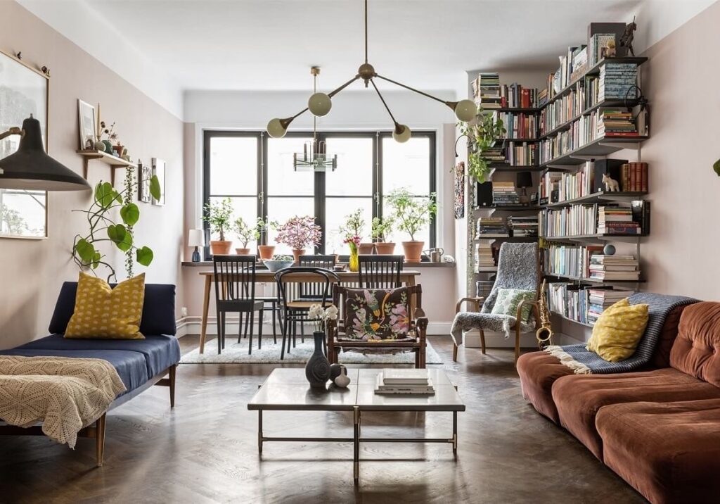 warm scandinavian living room