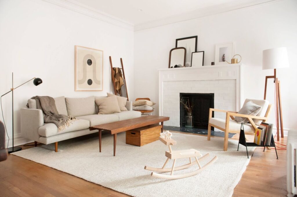 warm scandinavian living room