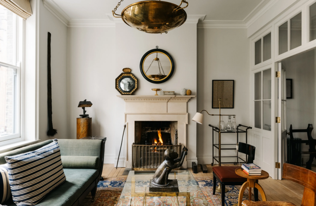 picture of awkward living room layout with fireplace and its  Finishing Touches