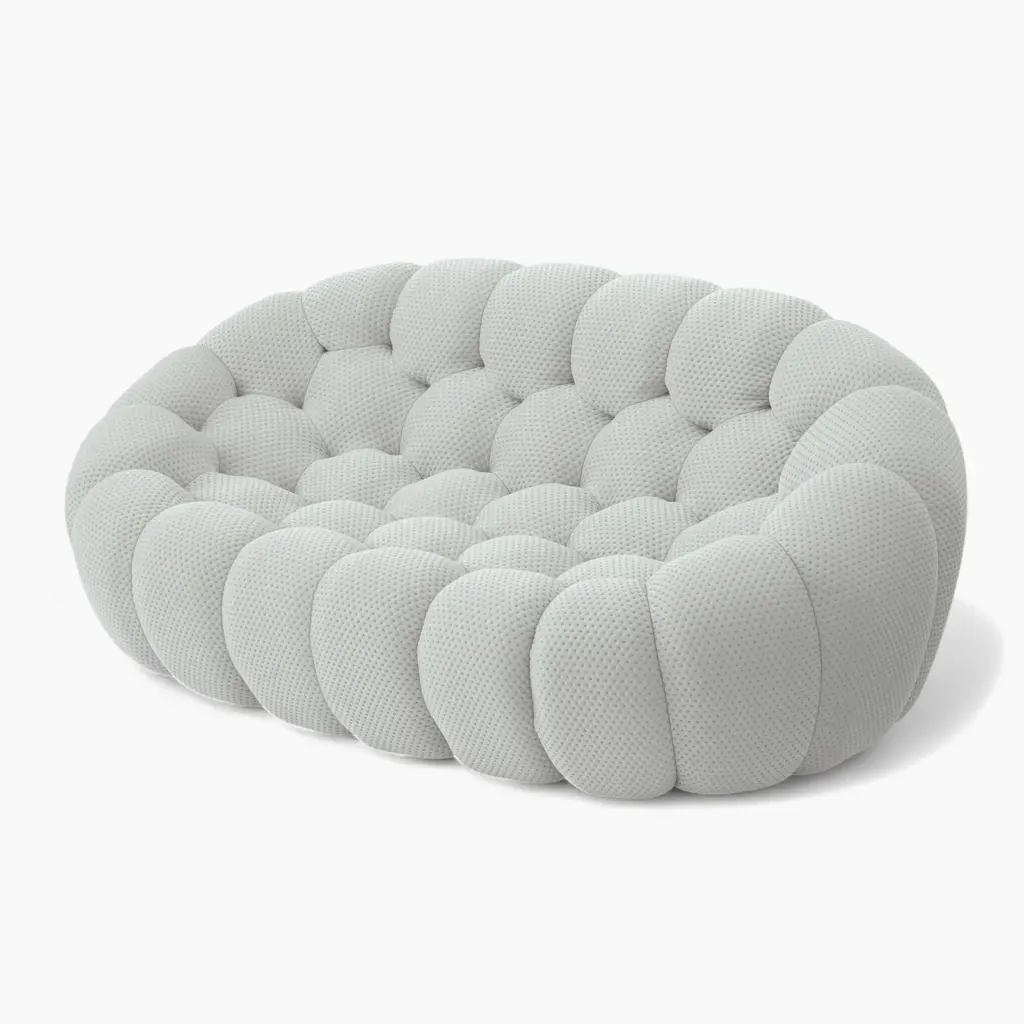 Bubble Sofa Loveseat Light Gray 3