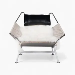 Flag Halyard Chair Replica Black Leather 3 - PP225 Flag Halyard Chair
