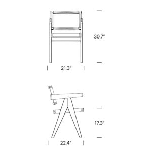 pierre jeanneret floating back armchair dimension mobile scaled