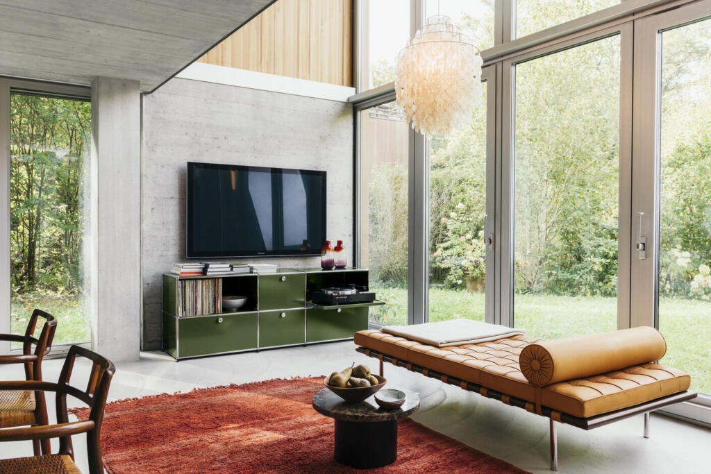 what to put under a mounted tv