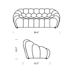 Bubble Sofa 3 Seater Replica Dimension mobile