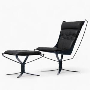 Falcon Chair With Ottoman black2