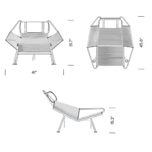 PP225 Flag Halyard Chair Replica Mobile Dimensions