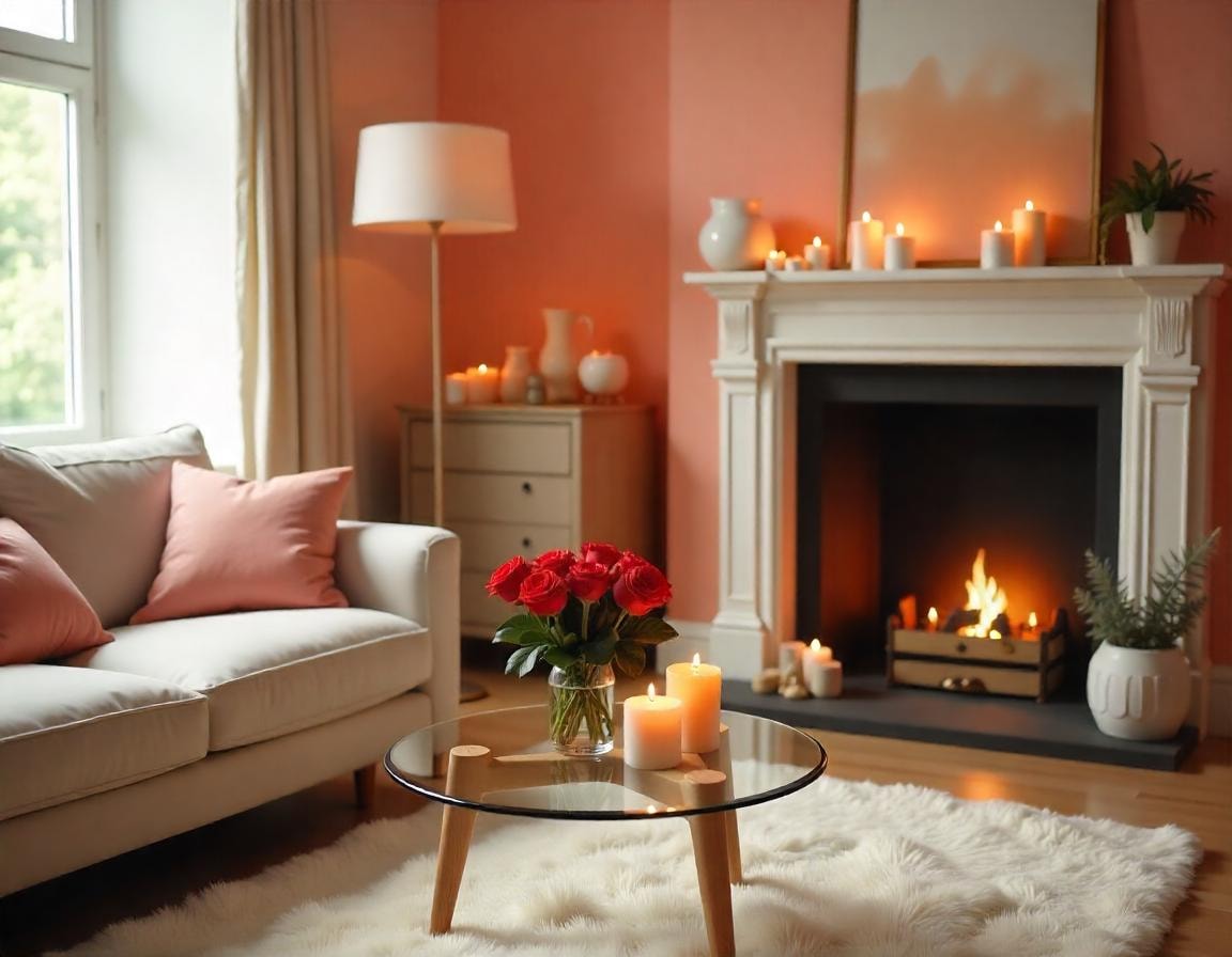 Decorate your chamber with pink and red accents for the perfect holiday