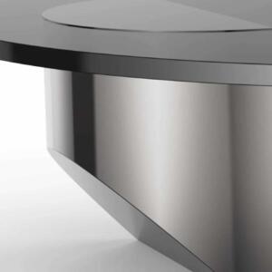 Wedge Coffee Table Replica Black Polish Steel 4