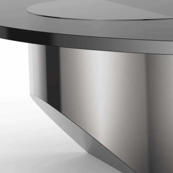 Wedge Coffee Table Replica Black Polish Steel 4