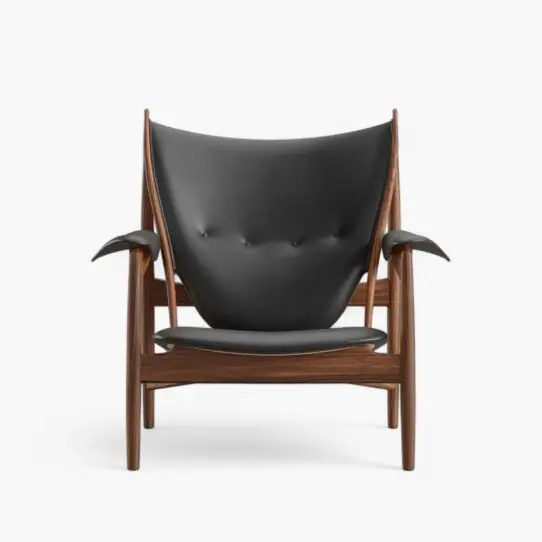 Chieftain Chair Replica By Finn Juhl Black scaled - Chieftain Chair Replica,  leather
