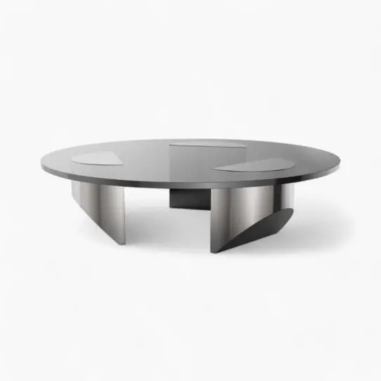 Wedge Coffee Table Replica Black Polish Steel 3 scaled - Wedge Coffee Table